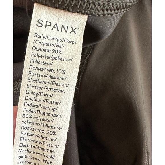 Spanx 1X Faux Suede Brown Leggings High Rise Stretch Softcore Y2K - Picture 8 of 10